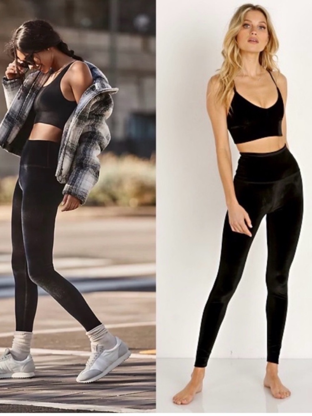 NWOT LUXE Beyond Yoga Velvet Motion High Waisted Midi Leggings Black Small